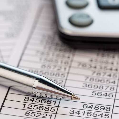 Sheet of Statistic Numbers, Pen & Calculator